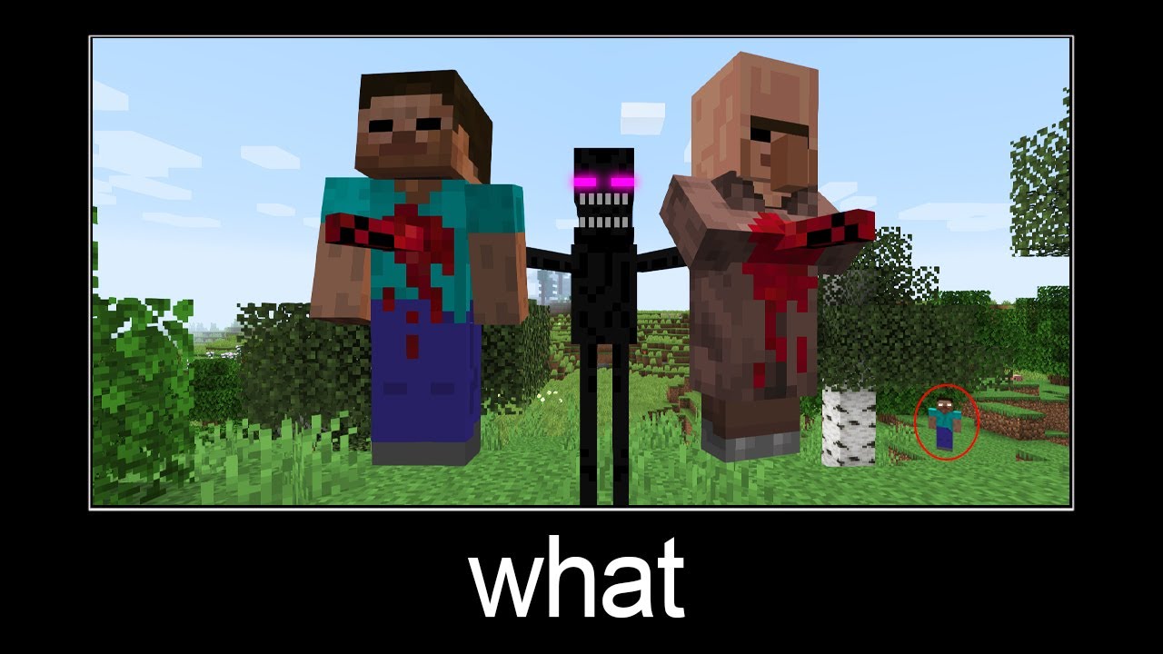 Minecraft Wait What Meme Part Scary Enderman Games Wacoca