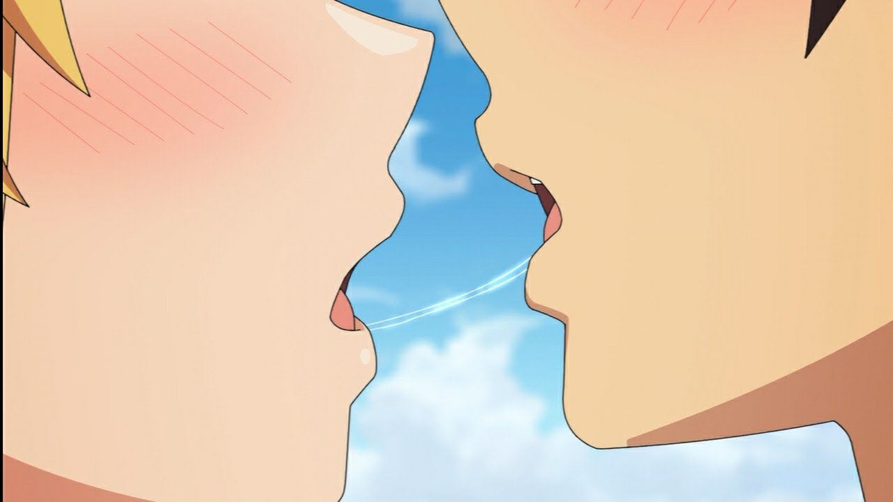 Anime kissing with tongue