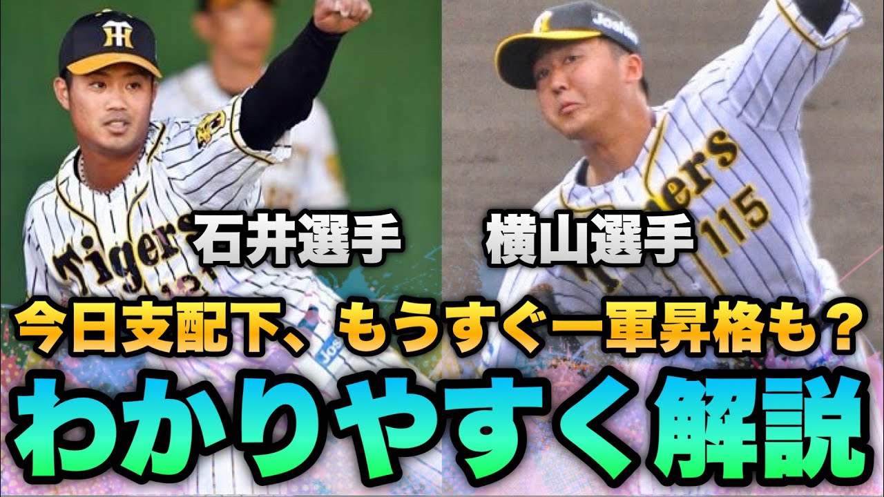 阪神 横山雄哉選手 石井将希選手が支配下登録 即一軍昇格もあるかも 成績などわかりやすく解説してみた 阪神タイガース Baseball Wacoca Japan People Life Style