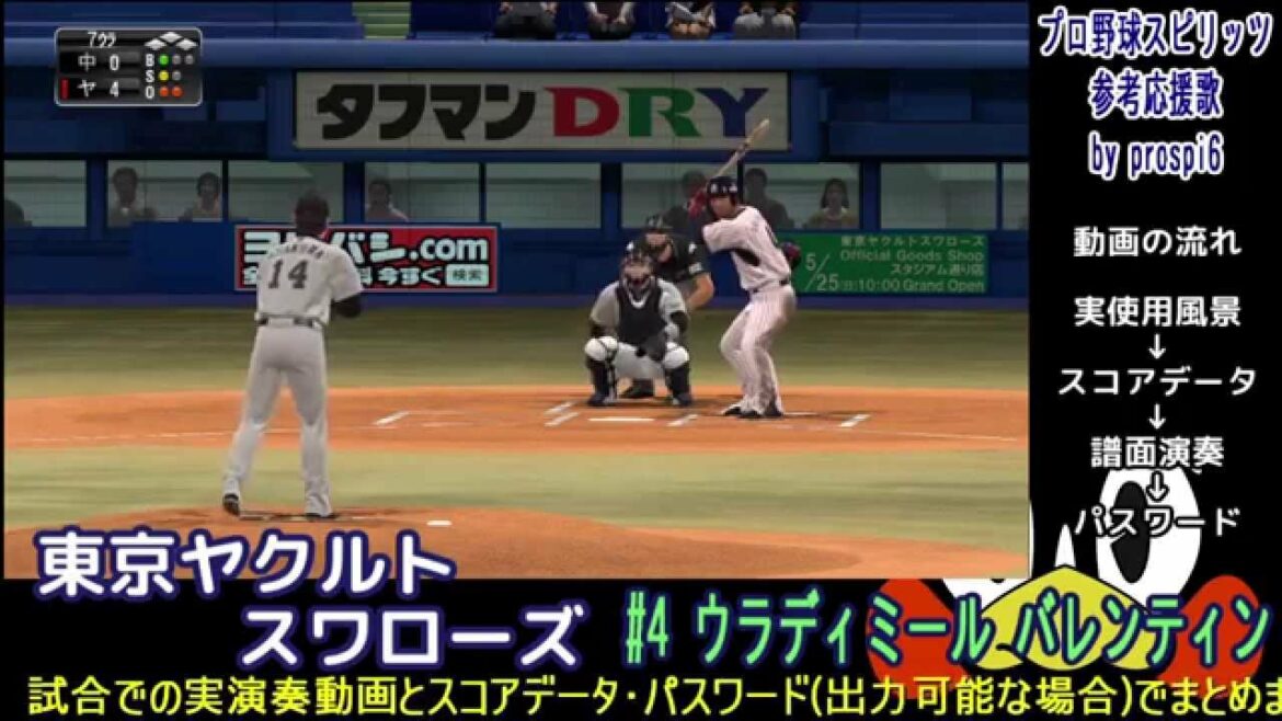 プロ野球スピリッツ応援歌 東京ヤクルトスワローズ 4 バレンティン Baseball Wacoca Japan People Life Style