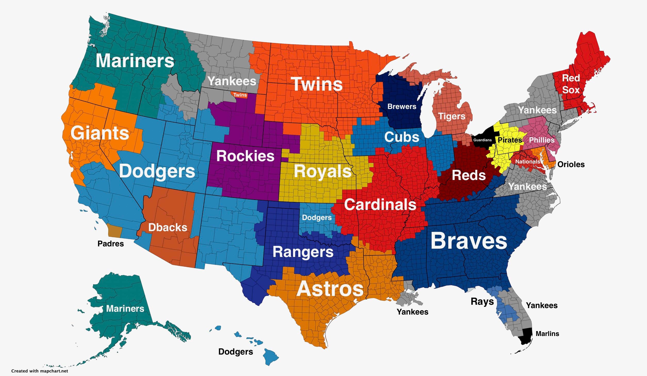 全米で最も検索された MLB チームの地図 Baseball WACOCA JAPAN People Life Style