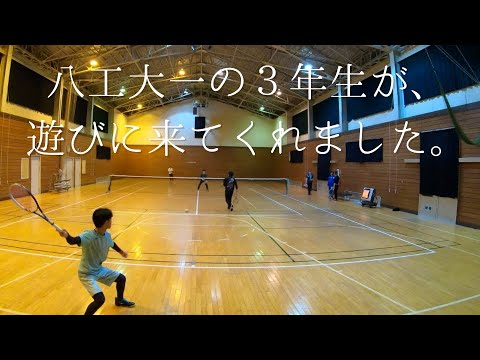 夜テニス【八工大一の３年生が、遊びに来てくれました】