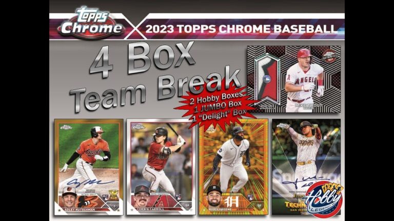 2023 Topps CHROME 4 ボックス (ジャンボ + ディライト + ホビー) チームブレイク #6 eBay 11/02/23