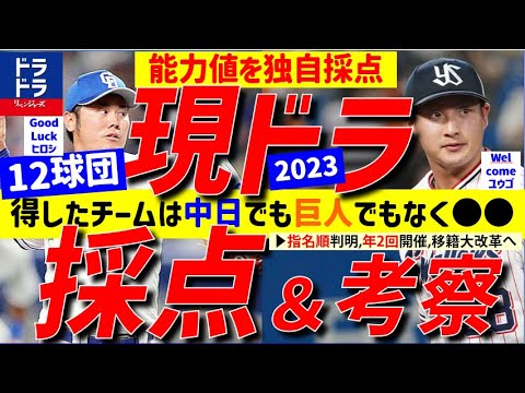 【閲覧注意】現役ドラフト12球団独自採点＆考察、指名順も判明、一番うまいチームは?!【中日ドラゴンズ】