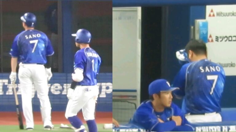 【まさかの代打に呆然】佐野恵太、チャンスで代打を告げられベンチで涙を流す