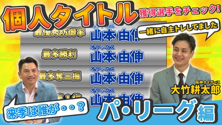 【大竹秘話まつり】山本由伸との意外な縁／ツーシームの握りを動画で教えた!?／井口資仁が選ぶ球団別MVP【2023年パ･リーグ個人タイトル回顧】