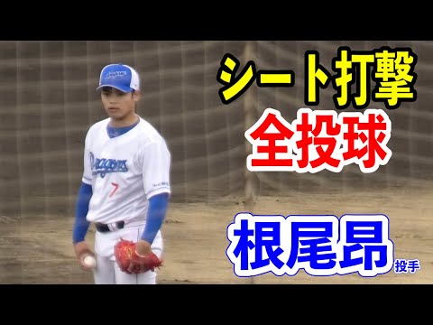 【北谷キャンプ】シート打撃で根尾昂投手の全投球！！打者7人で被安打1の投球！！2024/02/08