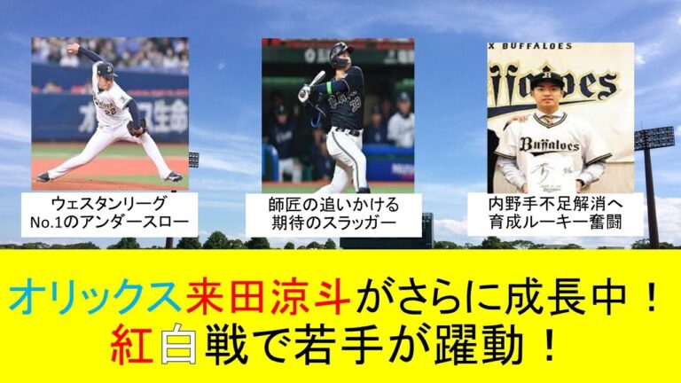 【オリックスキャンプ】紅白戦で来田が2安打！若手が続々アピール！【紅白戦】