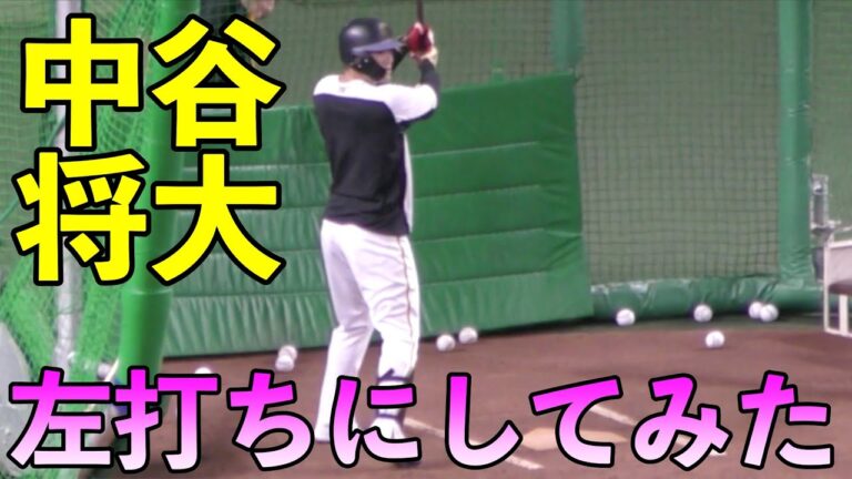 阪神タイガース中谷将大　左打ちにしてみたらwww