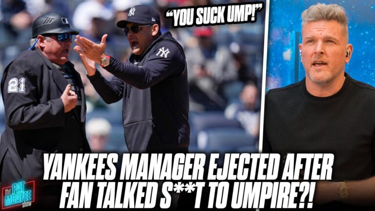 ヤンキースコーチ、ファンが審判に悪口を言ったために爆笑退場?!  | パット・マカフィーの反応