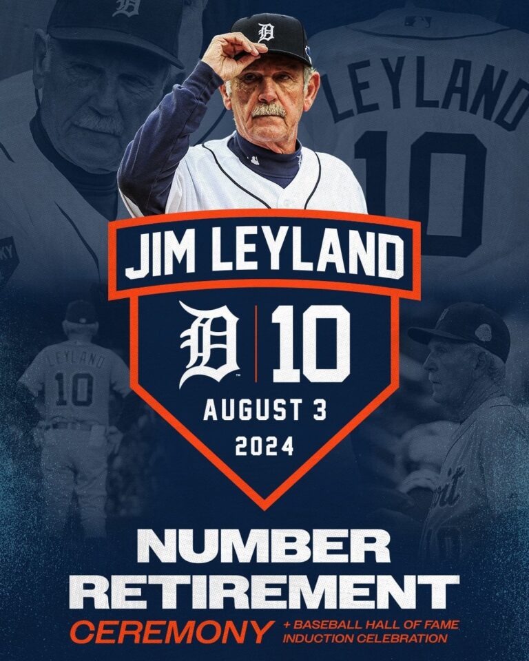 球団史上最も成功した監督の一人に贈られる最高の栄誉。ジム・レイランドの球団と野球界への貢献を称え、8月3日に#️⃣🔟を引退します。
