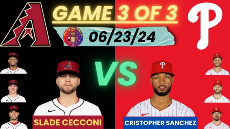 フィラデルフィア・フィリーズ対アリゾナ・ダイヤモンドバックス ライブ実況中継 (06-23-24) #phillies #dbacks #mlb