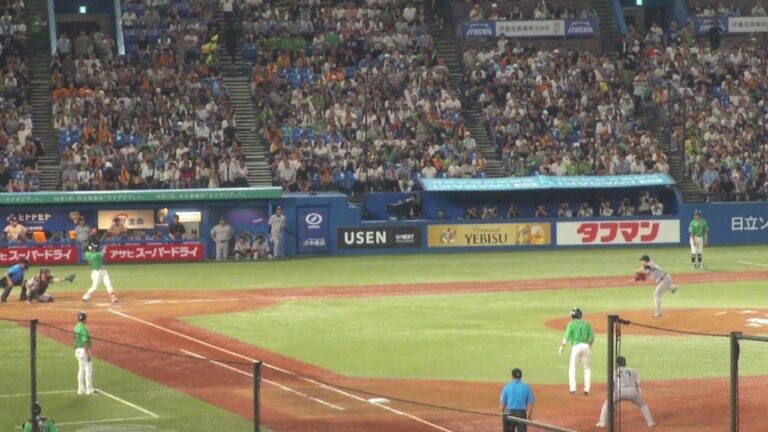 ヤクルト 松本直樹 タイムリーヒット　ヤクルト vs 巨人　2024年7月7日(日) 神宮球場