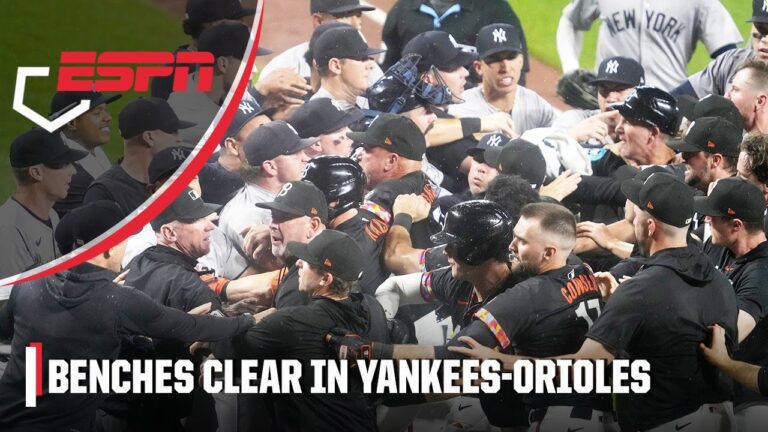 ヤンキース対オリオールズ戦、頭部への投球でベンチ退場 | ESPN MLB