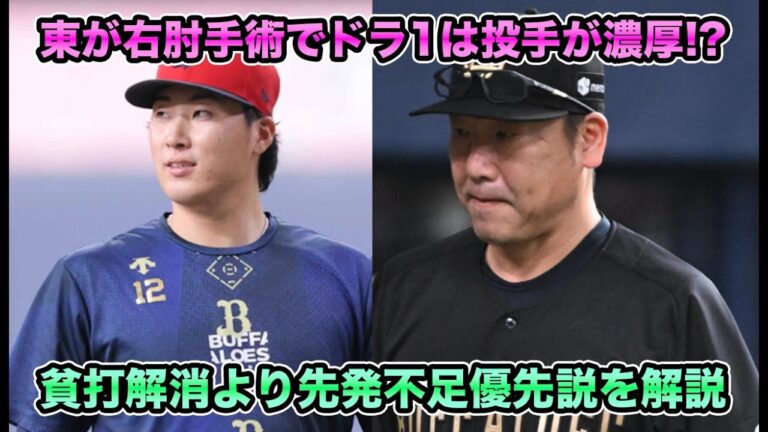 【もう来季を見据えている】東晃平が今季絶望の右肘手術で多方面に影響が!? 貧打と先発補充の二大問題がマジで悩ましすぎる【オリックスバファローズ】