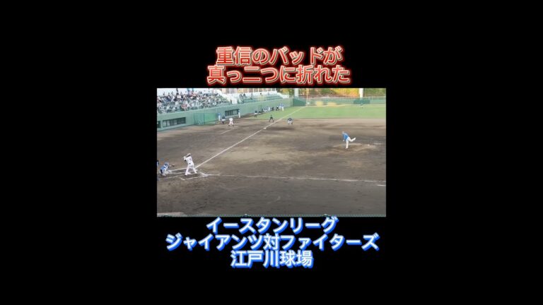 重信慎之介のバッドが北浦竜次の球で真っ二つに折れた #shorts #巨人 #ジャイアンツ #giants #日本ハム  #fighters