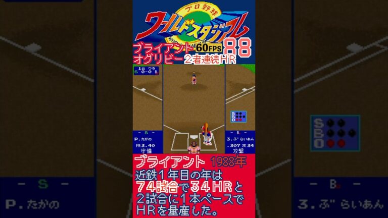 ブライアント＆オグリビーの2者連続ホームラン【X68000/ワースタ88】#ブライアント #ホームラン #近鉄バファローズ