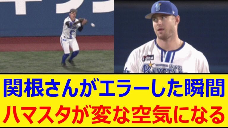 関根さんがエラーした瞬間、ハマスタが変な空気になる【プロ野球、なんj、なんg反応】【野球、2ch、5chまとめ】【横浜DeNAベイスターズ、ベイスボール、エラー、関根大気】