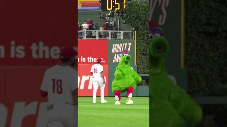 The Phillie Phanatic letting it all hang out at The Bank 😂