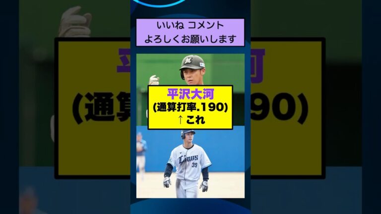 平沢大河(通算打率.190)←これ【なんJまとめ プロ野球】