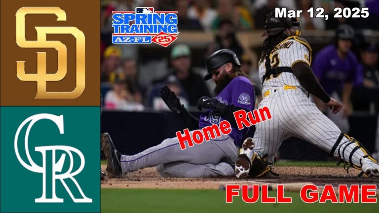 San Diego Padres vs Colorado Rockies Mar 12, 2025 FULL GAME | MLB Spring Training 2025