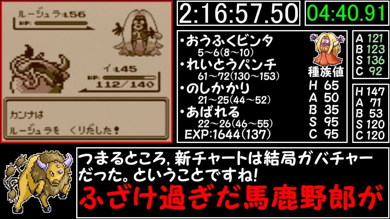 ポケモン赤rta 新ケンタロスチャート 2 28 04 Part7 Games Wacoca Japan People Life Style