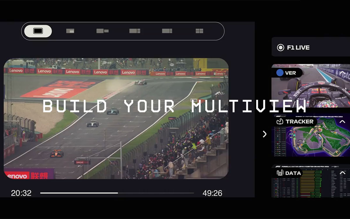 F1の公式ストリーミングサービス「F1 TV Premium」の新機能「マルチビュー」