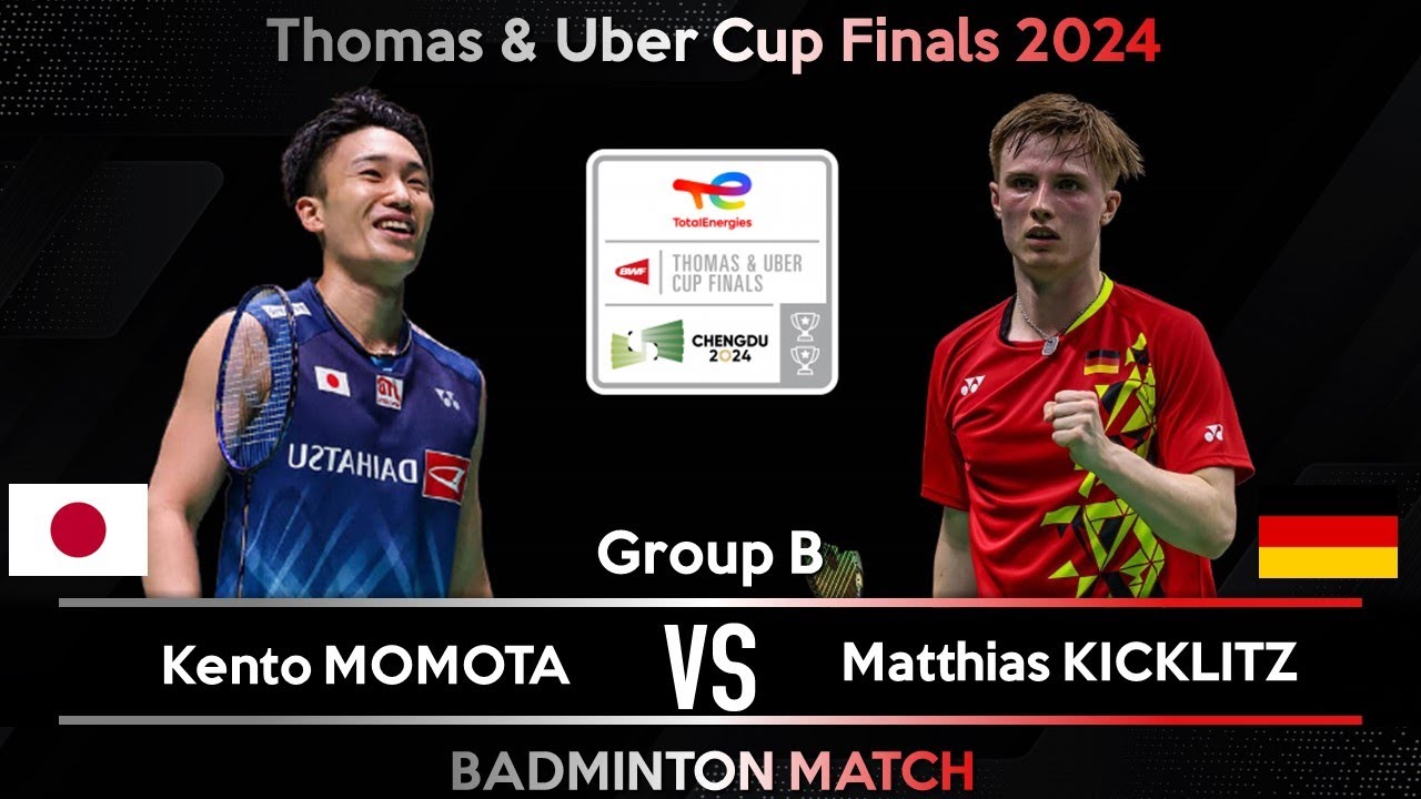 Kento MOMOTA (JPN) vs Matthias KICKLITZ (GER) Badminton Thomas & Uber