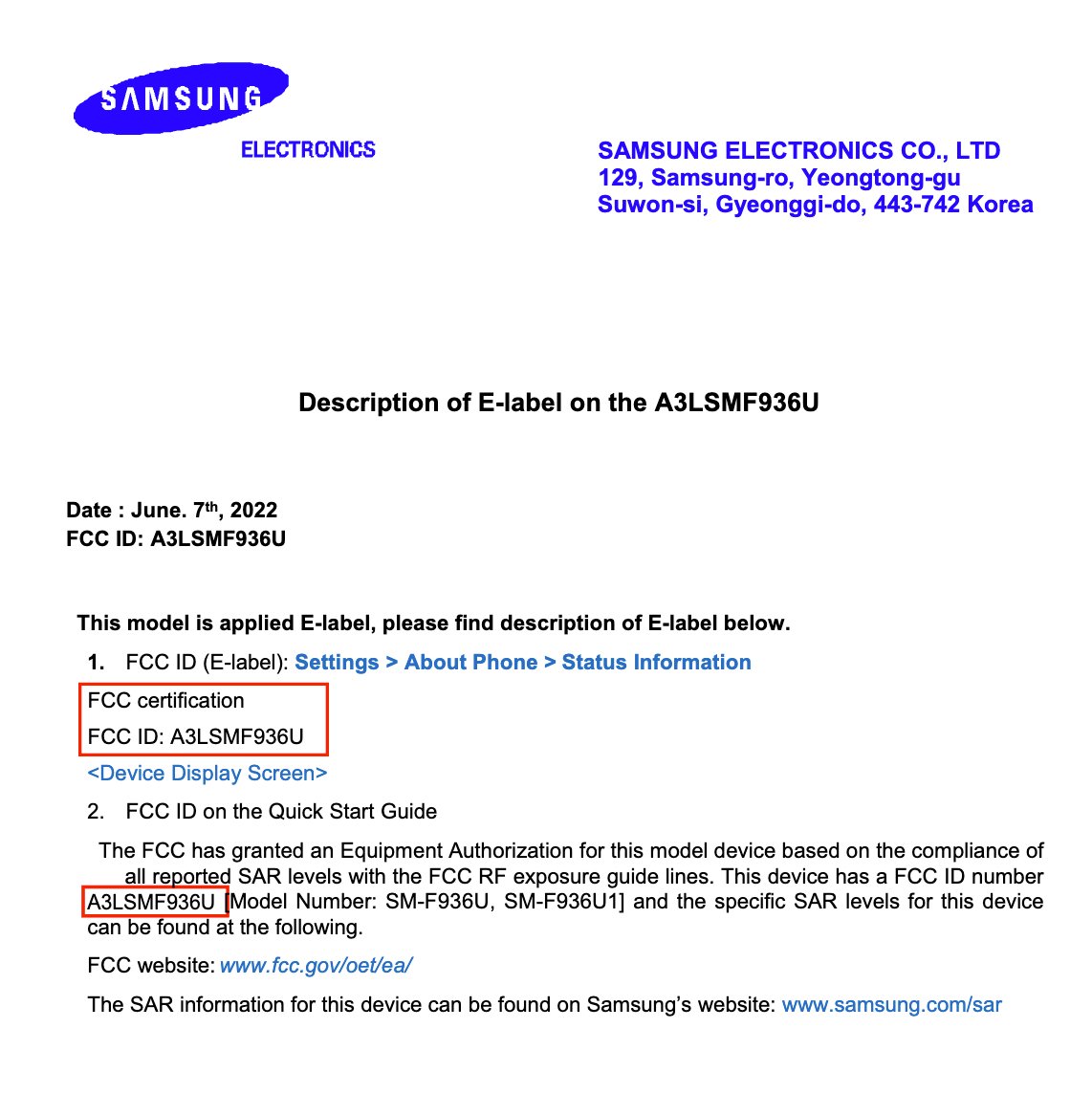 Galaxy S25 FCC_2