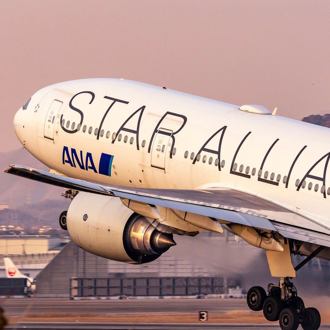 Ana 黄昏色の空へ Photo Masamiomshanti 優しい色に 包まれて 空 夕焼け 飛行機 特別塗装機 スターアライアンス塗装 Wacoca Japan People Life Style