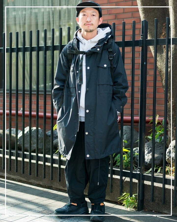 @OCEANSMagazine: 【 #街角パパラッチ 】ひと味違うオールブラックに、スミ黒のコートが生む立体感 コート／ #アーペーセー ...
